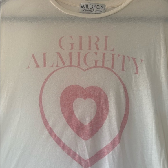 Wildfox Girl Almighty White Tee with Pink Heart - Picture 2 of 6